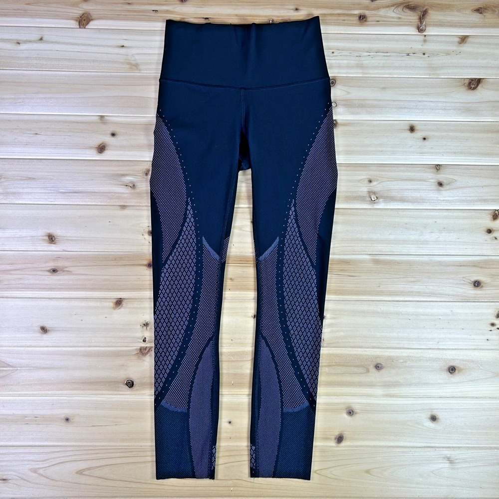 Lululemon Leggings Womens 6 Black and Gray Mapped Out Compression Performance